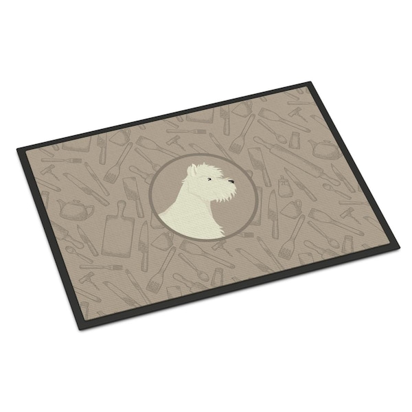Carolines Treasures 24 x 36 in. Westie in the Kitchen Indoor or Outdoor Mat CK2216JMAT - main
